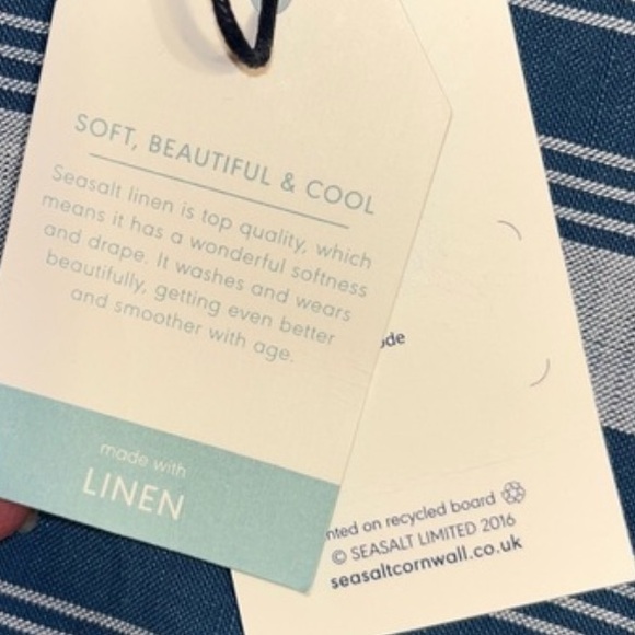 Seasalt Cornwall Linen/Cotton Striped Calenick Tunic Top - Picture 14 of 15